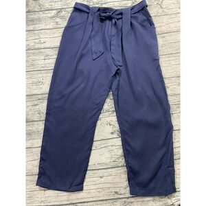 Amour Vert‎ Womens L Anissa Tencel Twill Pants Paper Bag Belted USA